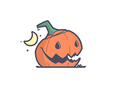 Halloween-y halloween happy icon illustration jack o lantern line art pumpkin smile