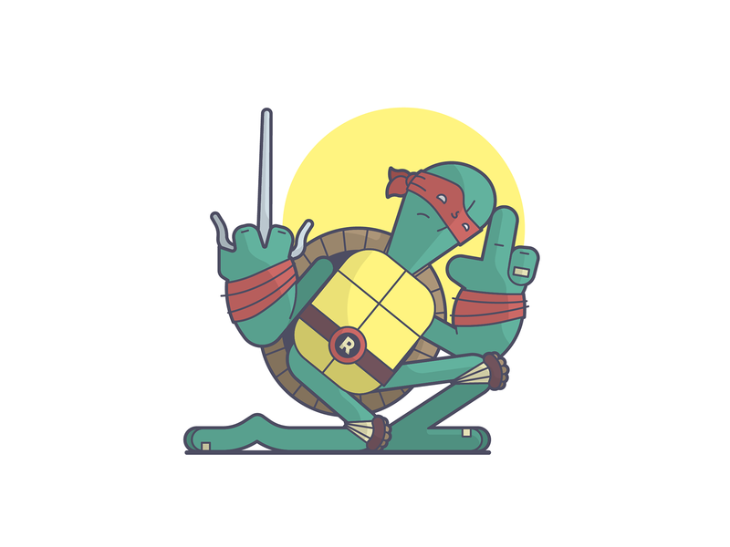 Cool but rude cartoon illustration line art ninja turtle psi raphael teenage mutant ninja turtles tmnt