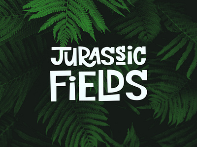 Jurassic Fields brand branding clean design fern flat graphic design green icon identity jurassic lettering logo minimal plant prehistoric type typography web website