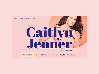 Caitlyn Jenner blue brand branding clean design flat font graphic design identity lettering minimal orange pink poster type typography web web design xd