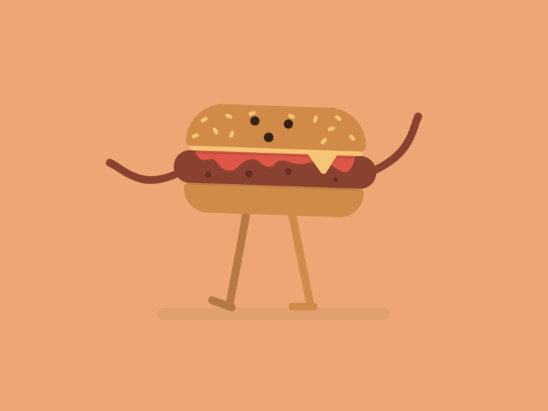 Burger Boy animation boy burger illustration walking cycle