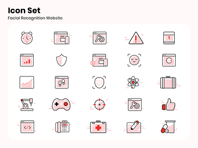 Icon Set | Facial Recognition Webiste app application artificial intelliegnce branding dashboard design design facial recognition icon set icons interface machine learning ui uiux ux vector website