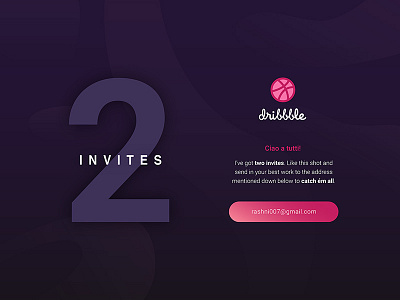 Dribbble invites! creativity design experience graphic interface invitation invites portfolio shots visual