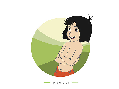 Mowgli | India animation cartoon childhood colours illustration lines mowgli poster solid