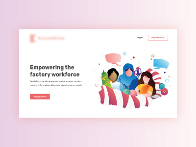 Empowering Workforce | Website Hero Image application art design digital illustration factory fashion hero image high fashion homepage illustration interface management app saas website ui ui ux website design workforce