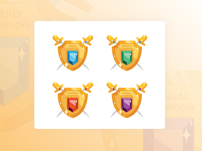 Awards and badges for gamification achievement animation application award awards branding engagement gamification gradient icon illustration interface recognition rewards shadow shields ux vector visual website