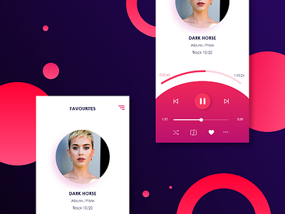 Music Player | Favourites Page action animation application audio design gradient homepage illustration interface mobile application music player music player ui saas ui ux vector visual website
