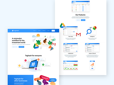 Taghash | Website Design analytics chart application branding capital clean ui design collaboration design design direction gradient homepage illustration interface mailing saas shadow tech ui ux vector website