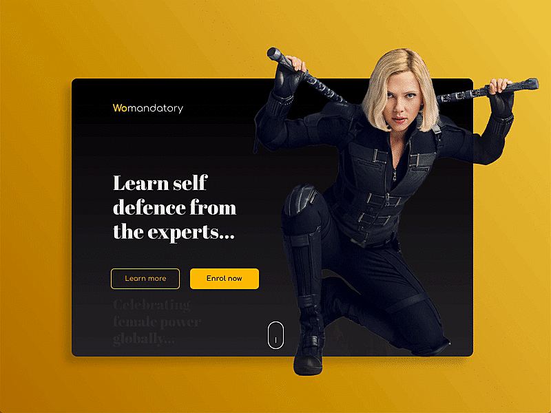 Self Defence Training | Website Homepage adobe xd animation application autoanimate design female gradient homepage illustration interface text animation ui ux website women