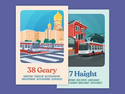San Francisco Transit Line Prints bus illustration print san francisco transit vector art