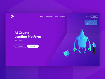 AI Cryptocurrency Lending Platform blockchain blue cryptocurrency digitalbro landing page lending platform purple