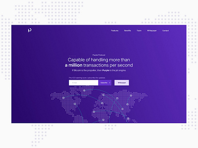 Purple Protocol blockchain cryptocurrency fintech innovative landing page purple technology