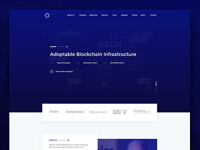 aXpire - Website Design axpire blockchain blockchaintechnology blue cryptocurrency fintech landing page