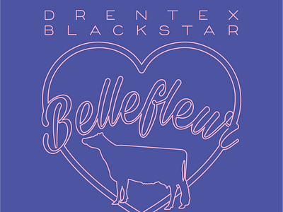 Bellefleur branding cows illustration jersey monoline purple wallpaper