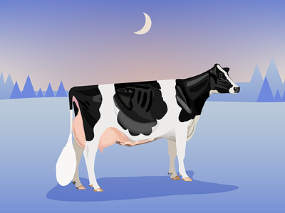 Holstein // Winter cows digital farm holstein illustration winter