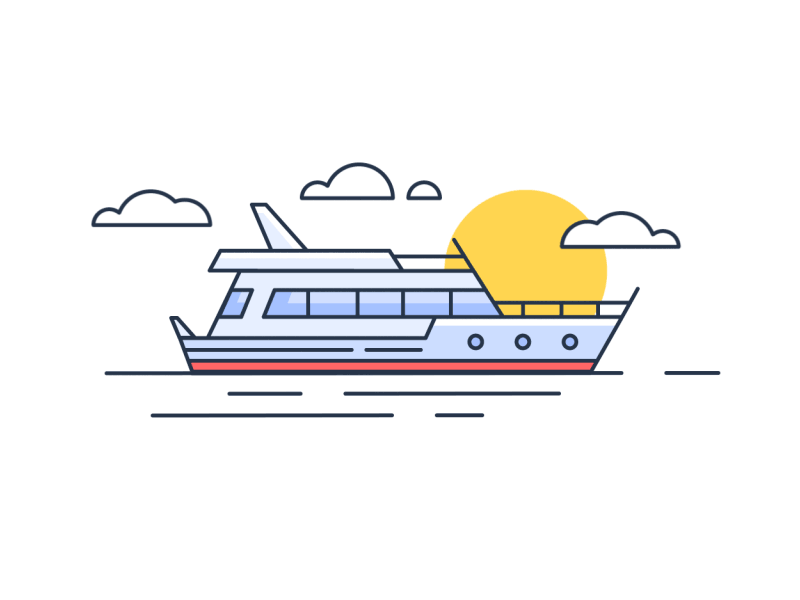 Boat animation boat gif motion graphics vector