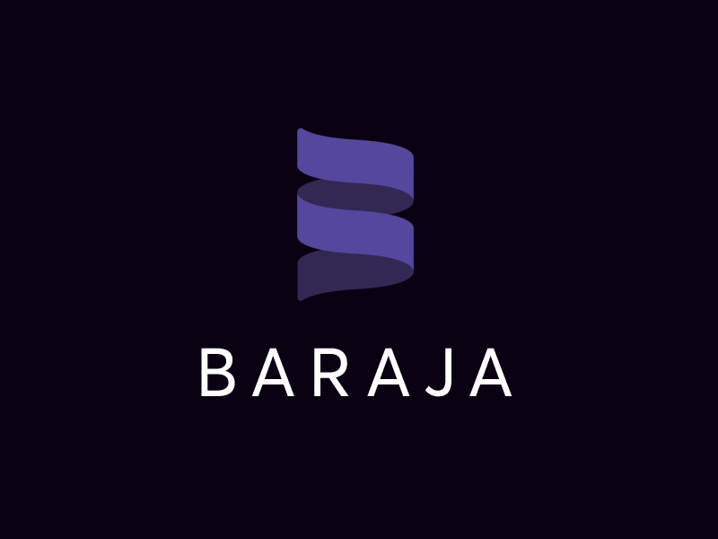 Animated Baraja Logo animation b baraja branding dark design gif logo motion graphics purple sine wave
