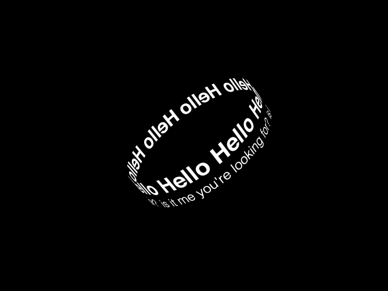 Hello - cylindrical animation adobe after effects animation typography