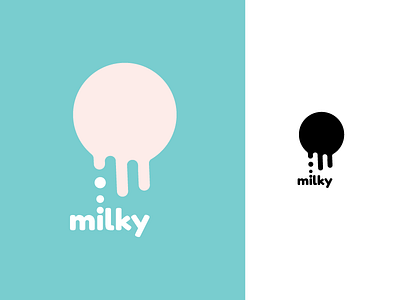 Milky logo adobe branding cream ice illustrator milk milky summer