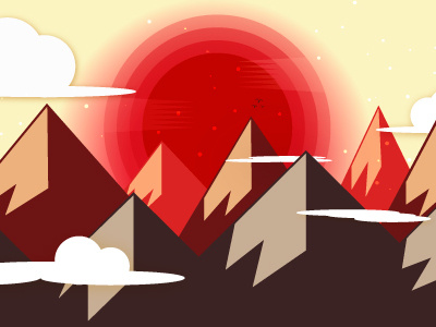 Fresh Sunset Sight adobe illustrator design graphic design illustration landscape vector graphics