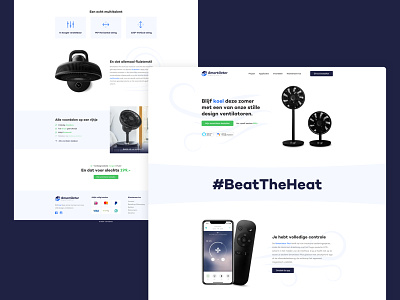 Smartilator blue branding clean color cooler design ecommerce heat redesign sketch smart ux ventilation ventilator website