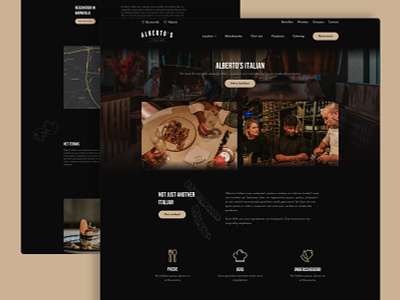 Alberto's Italian - Website branding clean dark dining italian lasagna pasta pizza restaurant sketch ui ux website