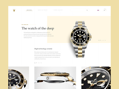 Rolex redesign clean color design font gold luxury luxury brand product page rolex sketch ui watch