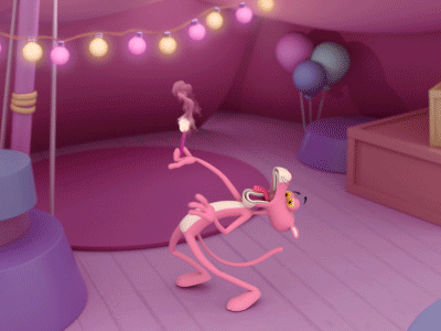 Pink Panther 3d animation character fire eater funny maya pink pink panther smoke