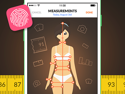 PEP: Metrics app body fitness interface ios iphone lifestyle measurement metrics selfie sport