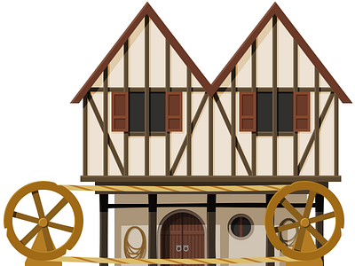 Rope Manufacture building flat game illustration rope