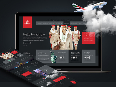 Emirates Airlines Web Concept design elegant emirates layout minimal ui ux web