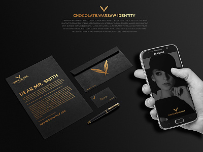 Chocolate Warsaw Branding | Models Agency black branding clean design elegant gold logo modern