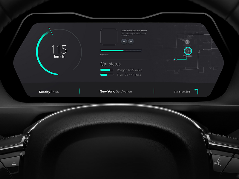 Car Dashboard Interface by Dawid Bogucki on Dribbble