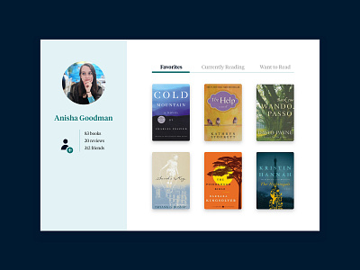 100 Days of UI — Day 6 — User Profile 100 days of ui bookshelf daily 100 challenge daily ui 006 reading app ui