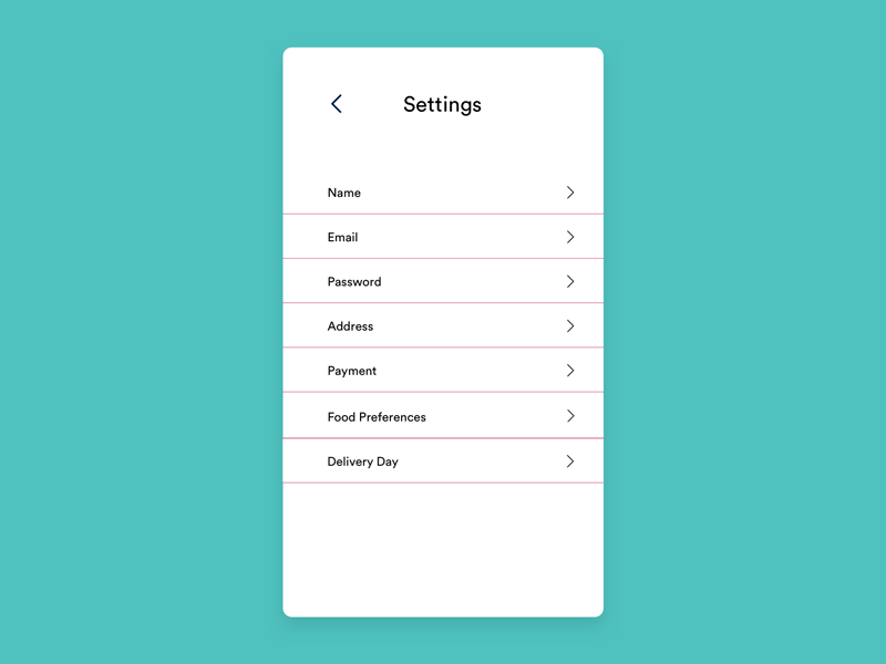 100 Days of UI — Day 7 — Settings 100 days of ui daily 100 challenge daily ui 007 expandable menu typography ui