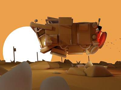 Low | Daytime abbo blender car character desert design flying car flying van horror sunset vr wood simmons