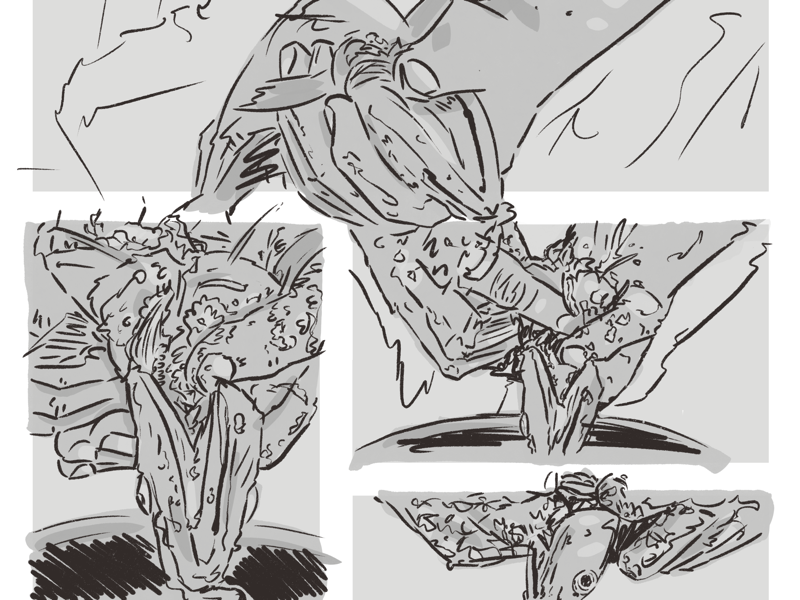 Catcher 1:1 creature boat shrimp psychological horror comics