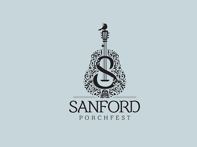 Sanford Porchfest Logo art community guitar illustration letter logodesign music musicfestival poster typography