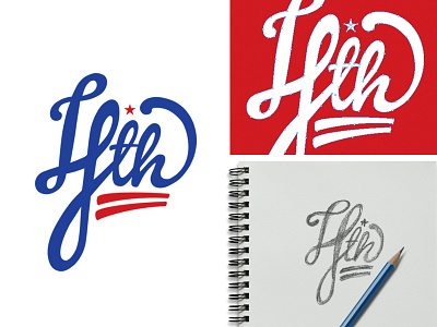 4th lettering script sketch type vector