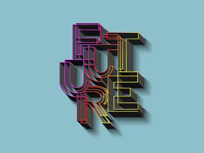 FUTURE 3d lettering logo type typography