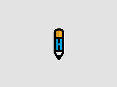 Douglas Hill Logomark art author branding identity logo pencil writing