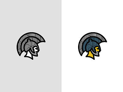 Spartan Warrior Logomark branding icon identity illustration knight logo texture warrior