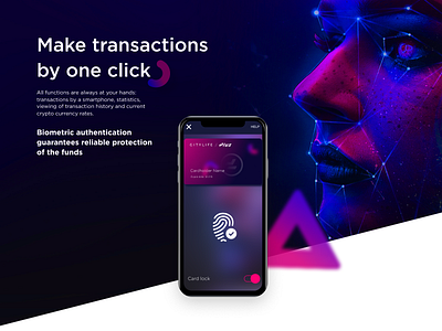 Frame biometric blockchain cards cryptocurrency ico payment purple token