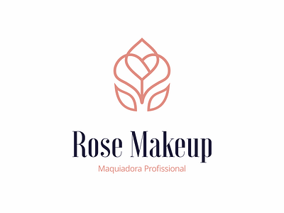 Logo Design Rose Makeup brand branding brunohenris douradosms flat identidadevisual logodesign minimalist