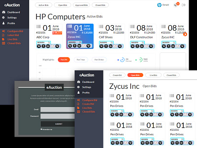 E Auction design mockup ui ux wireframe