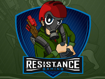 Resistance Gaming Logo design designer designs esports logo mascot protest red resistance smoke videogames war