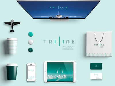 Triline Brand axis blue brand dribbble graphic design line logo plane simetría