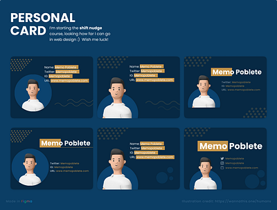 Simple Card Design / Shift nudge course - first upload card design shiftnudge web