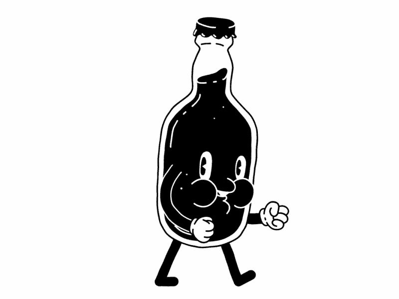 Little Bottle animation animation 2d bottle character coca cola design illustration mascot mascot character motion design old cartoon retro rubber hose soda