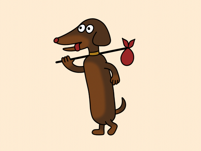 Traveling Sausage Dog animal animal character animation animation 2d cartoon character design dog illustration motion design sausage dog